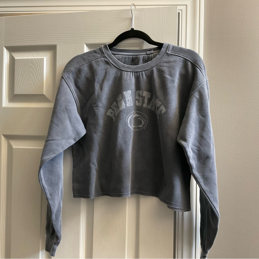Penn State Blueish/Grayish Women's Crop Sweatshirt SzM